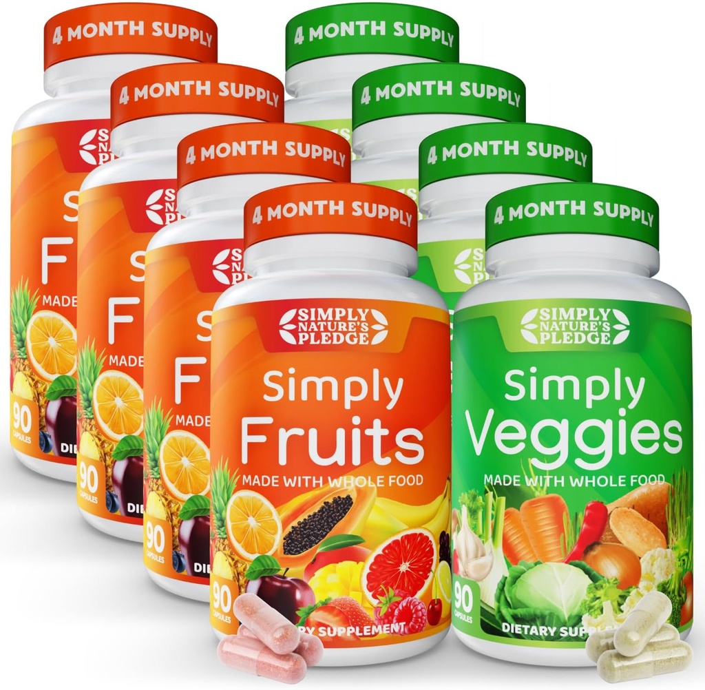 Jednoducho Príroda Pledge - Balené s viac ako 40 Rôzne ovocie a zelenina - 4 mesiace Dodávka-vyrobené s celým jedlom Superfoods - s Aloe Vera 