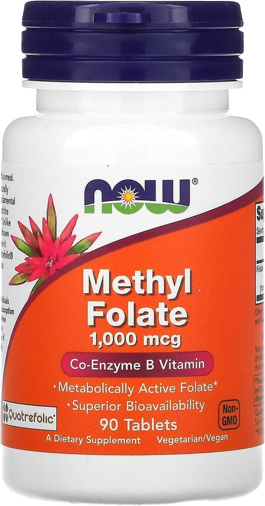 Potraviny, metylfolát, 1000 μg, 90 tabliet