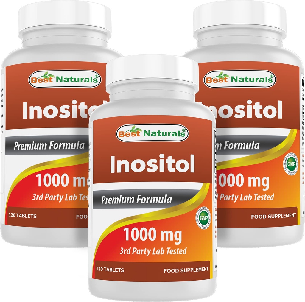 Najlepšie prírodné Inozitol 1000 mg 120 tabliet (120 počet (Pack of 1)) (120 počet (Packf of 3))
