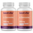 BESTVITE L-karnozín 500 mg (240 kapsúl) (120x2) Bez plnív - bez stearov - Non GMO - bez lepidla