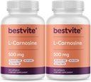 BESTVITE L-karnozín 500 mg (240 kapsúl) (120x2) Bez plnív - bez stearov - Non GMO - bez lepidla