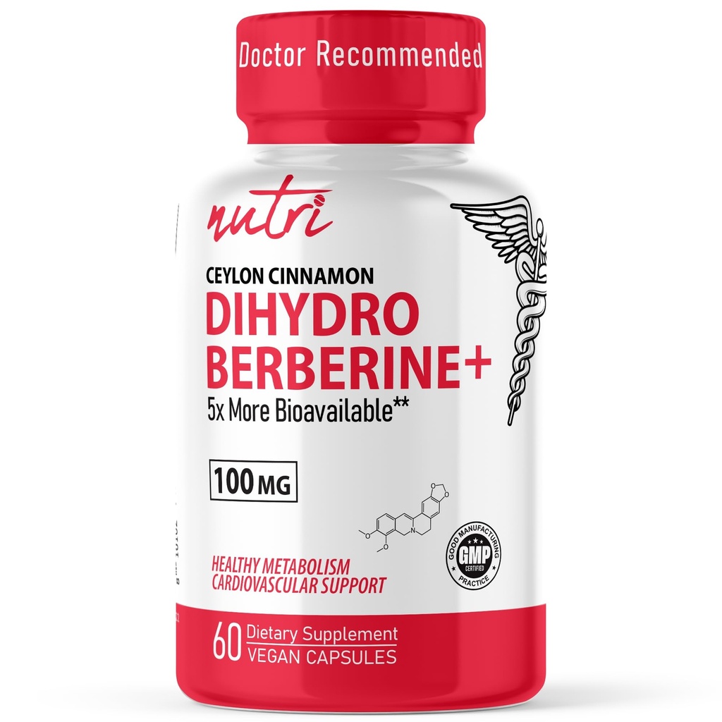 Nature's Fusions Dihydroberberberberberberine Supplement 100mg 60 Kapsule - s cylonskou škoricou - 5X efektívnejšie ako pravidelné Berberine HCL