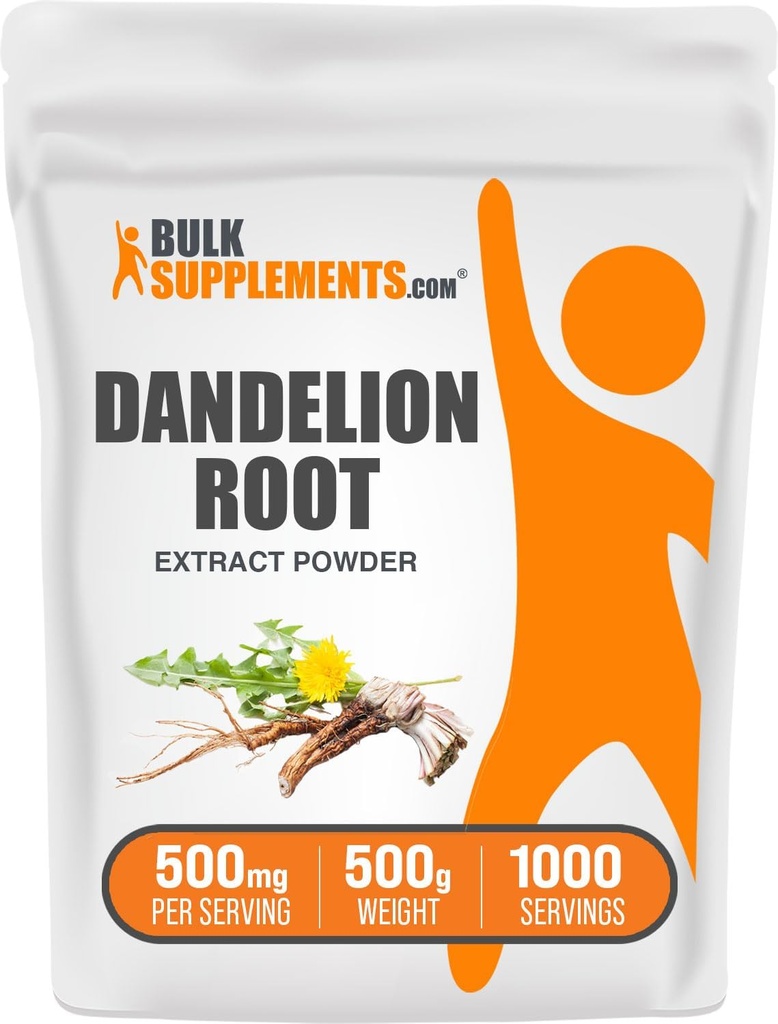 BulkSupplementments.com púpava Root Extract Powder - Púpava Root Supplement, Bylinné doplnky - Vegan & Gluten Free, 500mg per Serving, 500g (1,1 lbs) (Pack of 1)