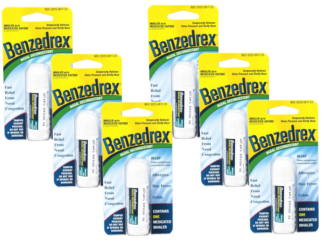 Benzedrex Inhaler Propylhexedrin Nasal Decongestant - 1 Počet (Stoj zo 6)