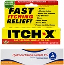Itch-x Svrbenie Relief Gel 1.25 oz + Hydrokortizón Cream 1 oz Rýchla úľava na vyrážky, Menšie popáleniny, Insect Bites, Poison Ivy, Oak, Sumac.