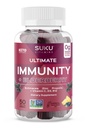 SUKU vitamíny - Ultimate Imunity - bazová echinacea a Propolis Gummy pre imunitnú podporu, ľahko žuvať - Non GMO, Gluten Sugar Free - Pomegranate Lime Ochutené Gummy Vitamíny, 50 Počet