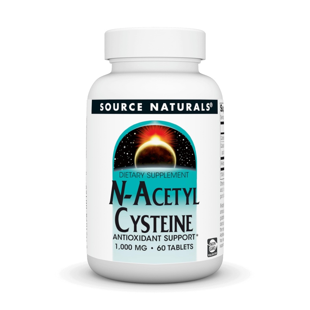 Zdroj Naturals N-Acetyl Cysteine Antioxidant Podpora 1000 mg Dietetický doplnok, ktorý podporuje respiračné zdravie* - 60 tabliet