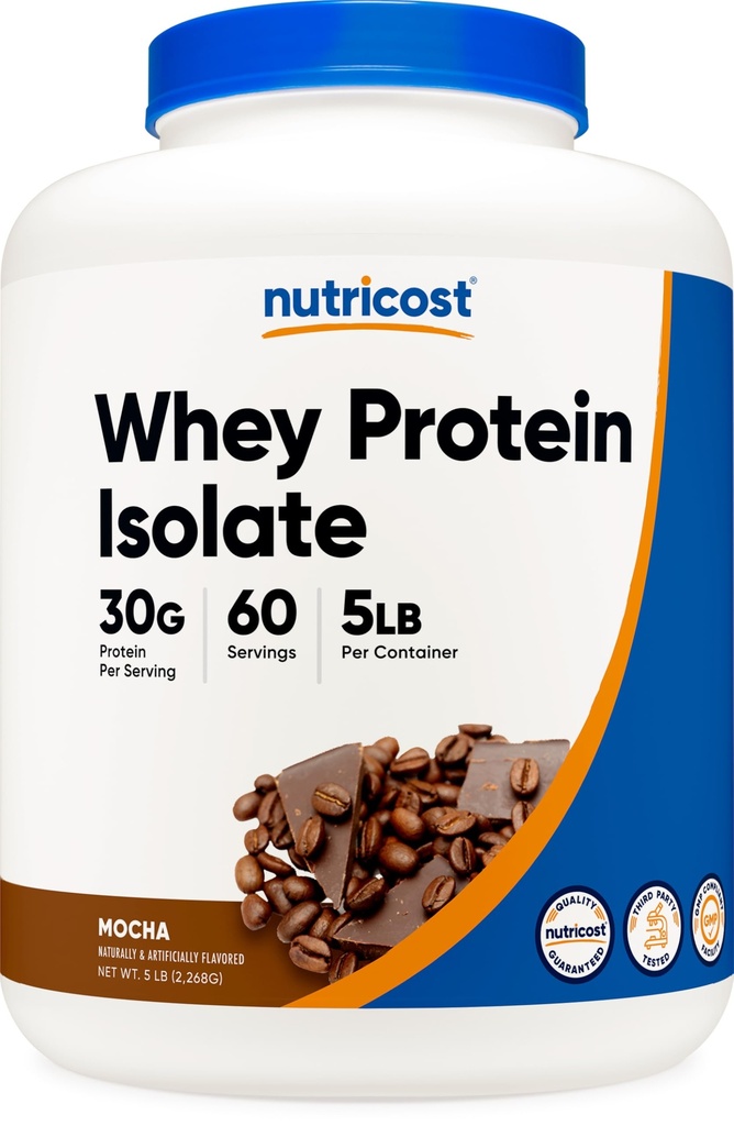 Nutricost Srvátkový proteín izolát (Mocha) 5LBS - bezlepok a bez GMO