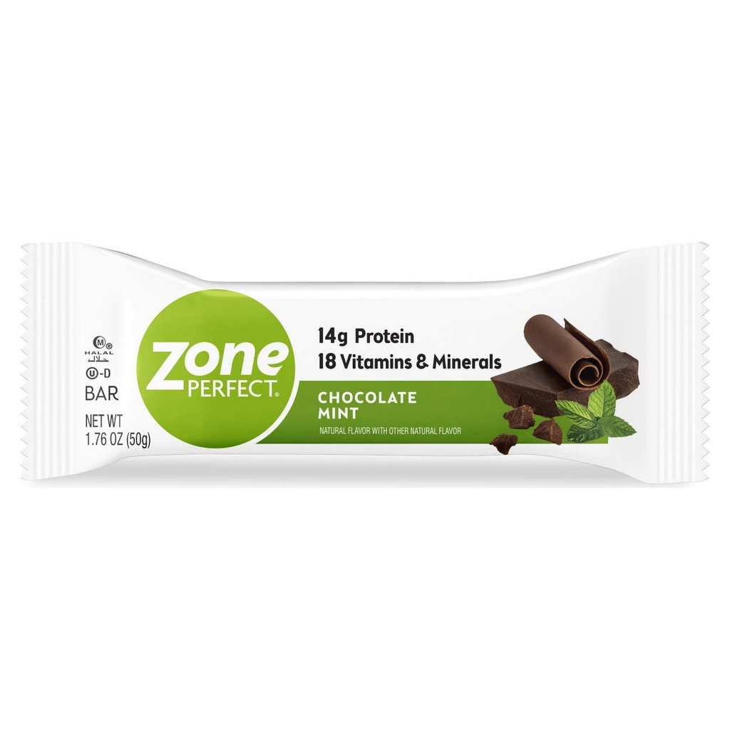 ZonePerfect Protein Bars, 14g Protein, 18 Vitamíny a minerály, Nutricious Snack Bar, Chocolate Mint, 12 Bars