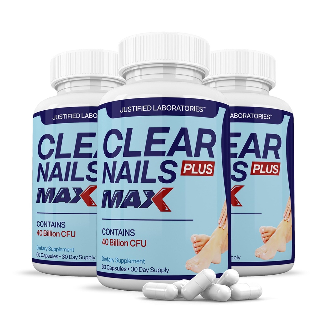 Justified Laboratories (3 balenia) Clear Nails Plus Max Pills 40 Billion CFU Probiotic 60 Kapsule