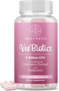 VeeFresh VeeBiotics Cranberry Probiotiká pre ženy - 60 Kapsule Dámske probiotiká s prebiotikami a brusnicovým extraktom pre pH rovnováhu a kontrolu zápachu, podporuje zdravú vaginálnu Floru a celkový wellness