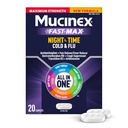 Mucinex Nightshift Cold & Flu, Maximálna sila Výkonný Multi-Symptom Nighttime Relief, 20 Rýchle uvoľnenie Caplets - Bolesť Reliever / Fever Reducer, Kašeľ Potláčač, Antihistaminika
