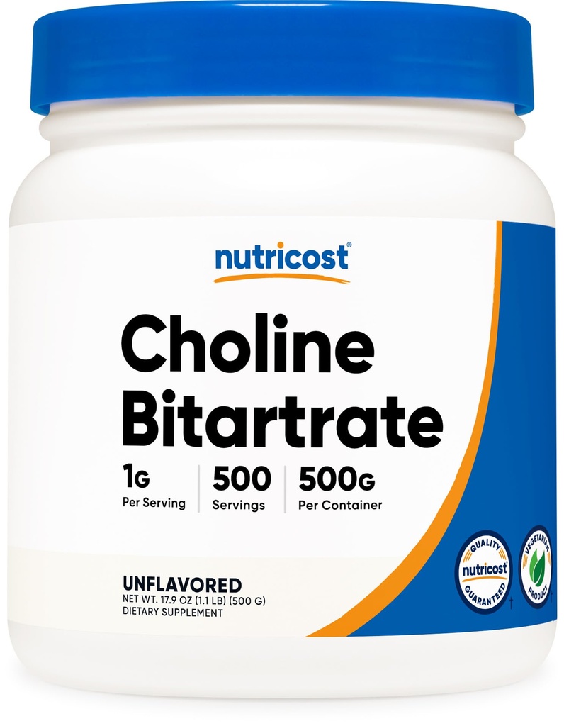 Nutricost Pure Choline bitartrát prášok 500 Grams