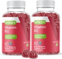 VITEJSKÉ vitamíny B12 Gummy - kognitívna podpora a energetické Gummy - Vegan, želatína zadarmo, bez lepku - 60 grófov