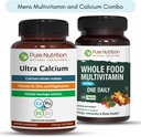 Pure Nutrition Ultra Calcium 1000mg a celé jedlo Muži Multivitamíny 1500mg pre zdravé kosti, kĺby a celkový Wellness. Ultra Vápnik 90 Karty + Pánske Multivitamíny 60 Karty.