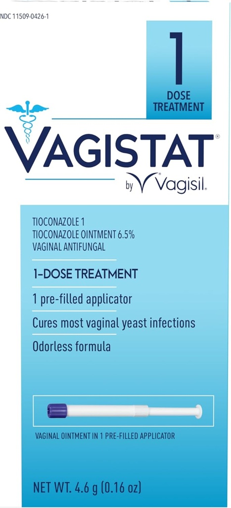 Vagisil Vagistat 1 deň jednodávkové kvasinkové infekcie liečba pre ženy, antimykotická masť pomáha uľaviť vonkajšie svrbenie a zavlažovanie, 1 prednastavené bez dotykovej vaginálne aplikátor (Sada 1)