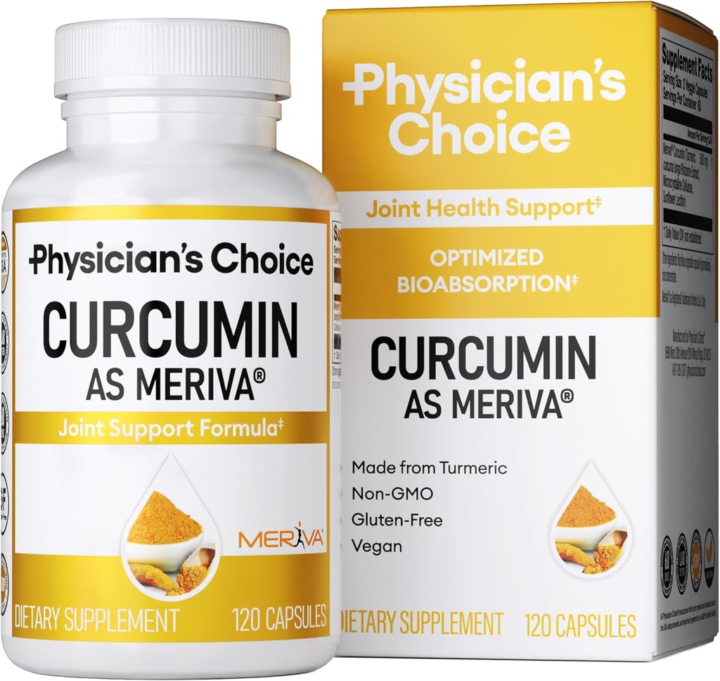 Curcumin Meriva 500 - Klinicky študovaný - Lepšia absorpcia ako bežné Turmeric Curcumin Doplnky - Scientificly Researched Joint Support - 120 Kapsule