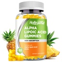 Alpha Lipoic Acid Gummies 1000Mg s biotínom, vysoká absorpcia Žuvacia ALA doplnok pre antioxidant, zdravie mozgu a podporu nervov, ananásová aróma, bez cukru, 60 žuvačky