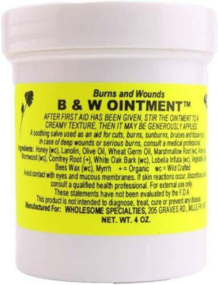 Konvalia Naturals B&W Ointment - Pálenie a rana Masť - Amish Made Burn Salve - 100% Natural Burn Cream (Nová značka) - 4 oz