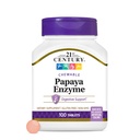 21st Century Papaya Enzyme Chewable (100 count), Papaya & Ananás Digestive Enzymes for Gut Health, Tropical Flavor, Non-GMO, Gluten-Free, No Addded Salt, Artific Flavors