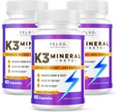 ZELSO (3 Pack) K3 Mineral Weight Loss Pills for Women and Men, K3 Mineral Pills - K3 Salt Mineral, Vitamin + K3 Capsules Supplement for Keto Weight Loss - 3 Months Supply
