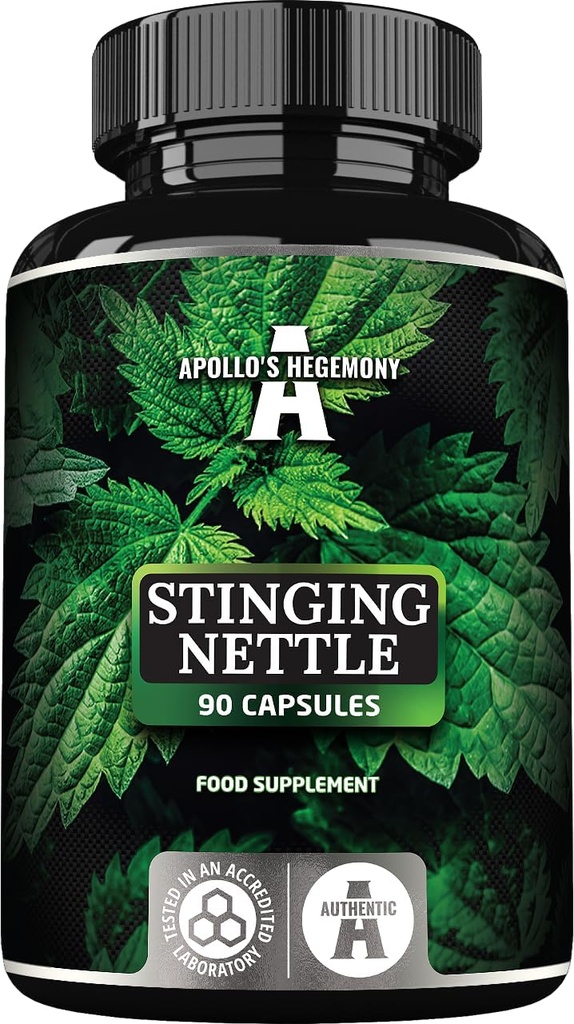 APOLLO HEGEMONY Stinging Nettle 500 mg - High Strength Extract DER 4:1, 90 Vegánske kapsuly, 3 mesiace dodávky, bylinné doplnky na podporu kardiovaskulárneho zdravia