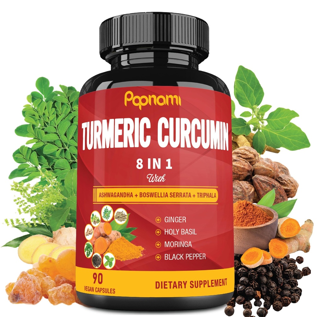 Turmerica Curcumin Extract Kapsule - 90 Grófov 3 Mesiac dodávky - zmesou Ashwagandha, Moringa, Ginger & More - Imunita, Joint, Tráviaca a Wellness podpora