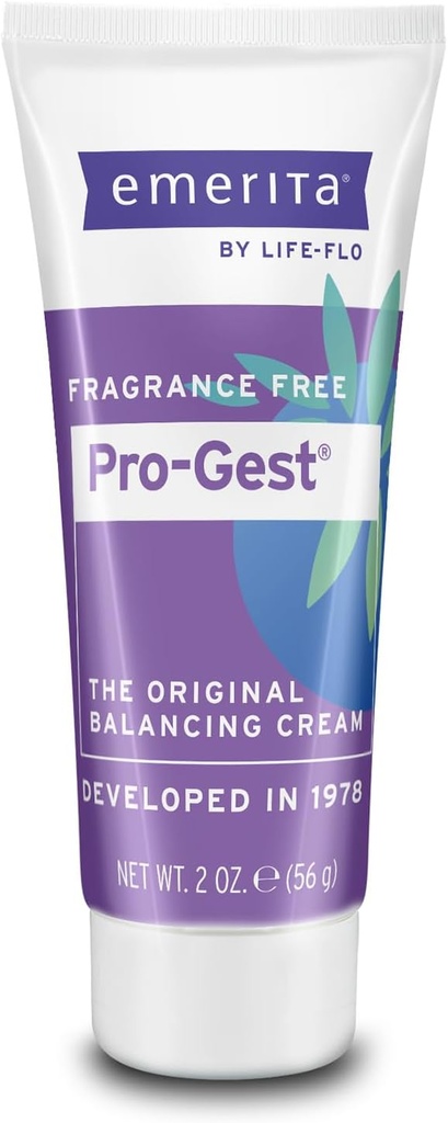 Emerita by Life-flo Pro-Gest Balance Cream - Progesterone Cream for Women - Original Balance Cream with USP Progesterone from Wild Yam, Fragrance Free, Made Without Parabens, 60-Day Guarantee, 2oz