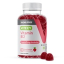 Viteey vitamín B12 Gummy pre dospelých & Teens 1000mcg, bez cukru - dobré pre energiu, metabolizmus, Podpora prírodnej energie - Vegan, Želatína zadarmo, bez lepku, GMO zadarmo - Žuvacia jahodová ochutená