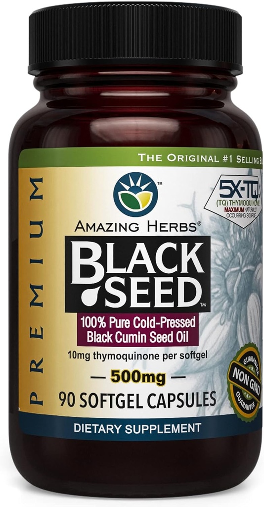 Amazing byliny studeno-tlačený čierny olej zo semien 500mg - 90 Softgels2