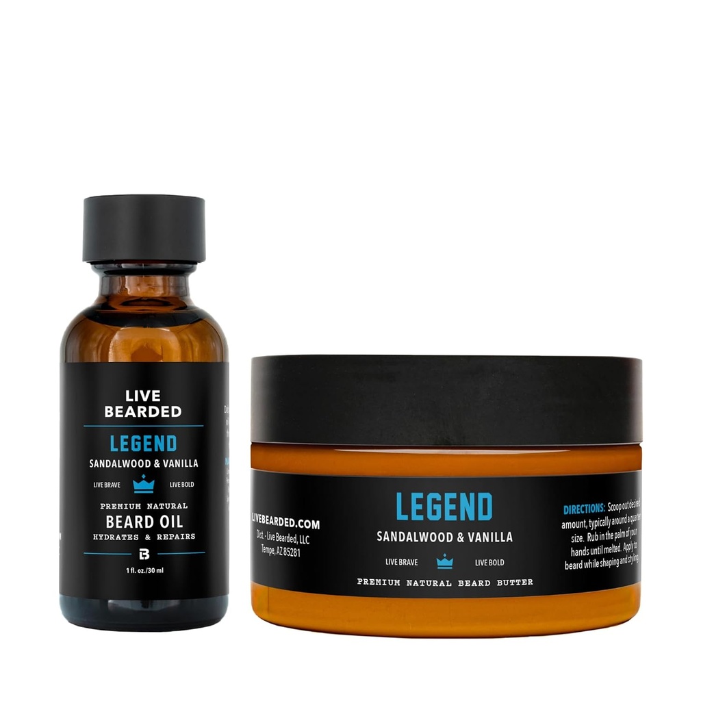 Živý medvedí olej a maslo grooming Kit - Made in the USA - All-Natural Ingredients with Shea, Argan, Jojoba - Podpora rastu 