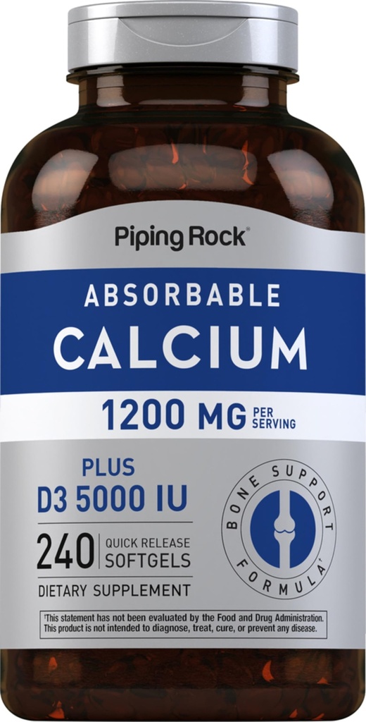 Piping Rock Vápnik 1200 mg s vitamínom D3 