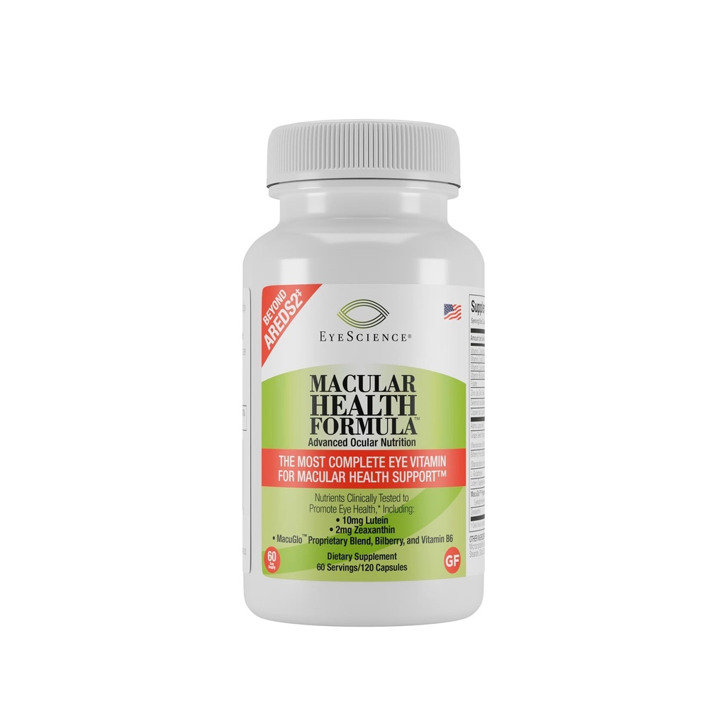 EyeScience Macular Health Beyond AREDS2 Formula, Advanced Ocular Vitamín - obsahuje luteín, Zeaxantín, čučoriedky a vitamíny C, D, E a B6 (60 dní)