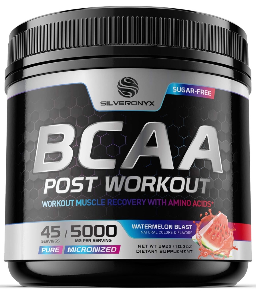 Po tréningu Recovery Powder s BCAA - Extra sila svalové zotavenie nápoj Mix s L-Glutamine a aminokyseliny - bez cukru Po tréningu Hydratácia prášok doplnok - Watermelon Blast - 45 Servivné