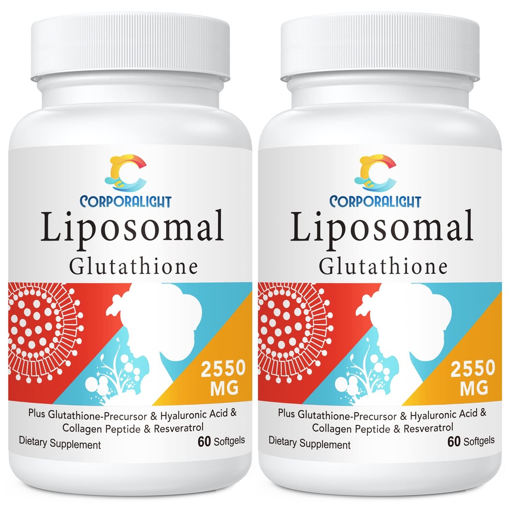 Lipozomálne Glutatión Softgels, zvýšená absorpcia - Lipozomálna dodávka, aktívna forma L-glutatión, celulárna, imunitná funkcia a pečeň Detox, bohaté na antioxidant vzorec, bez lepidla, 120 Softgels