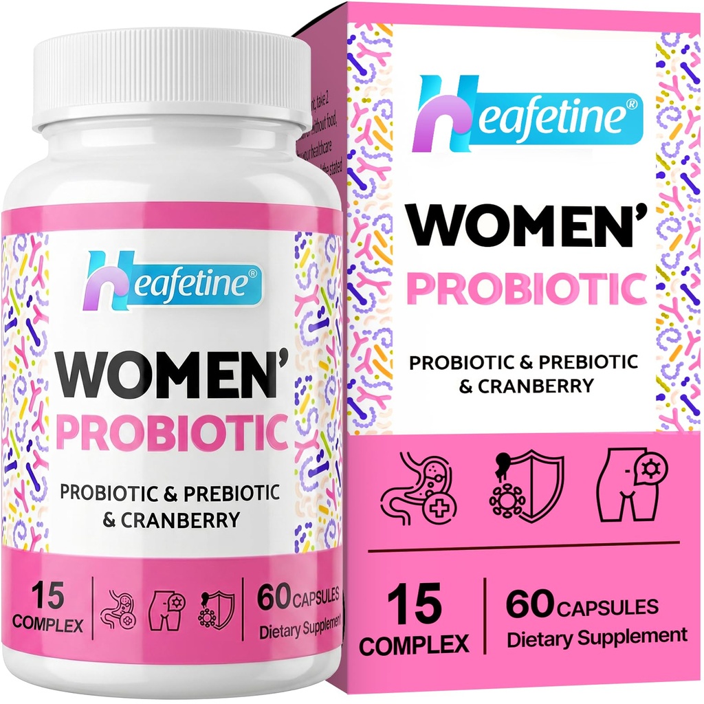 Vaginálne probiotiká pre ženy, 300 miliárd CFU probiotiká pre ženy, 15-v-1 ženy probiotiká a prebiotiká, pre vaginálne, močové trakt, PH vyváženie, imúnne, digestívne a gut, blúznenie zdravia, 60 kaps