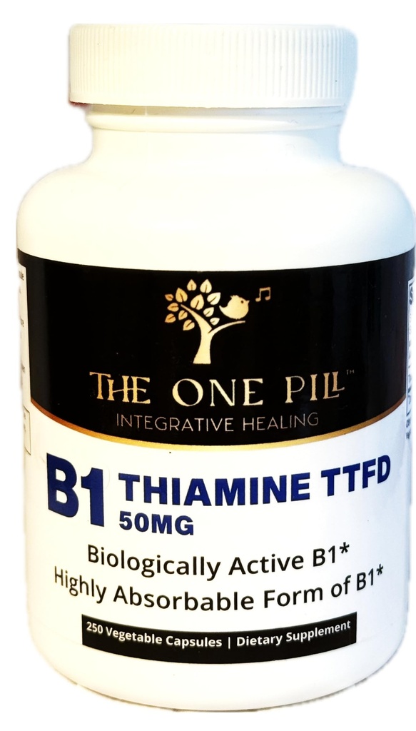 Vitamín B1 Tiamín TTFD, tiamín Tetrahydrofurfuryl disulzid, 50 mg-250Capsules,Vegan,Non GMO,No Umelá plnivá alebo Stearate aditíva.