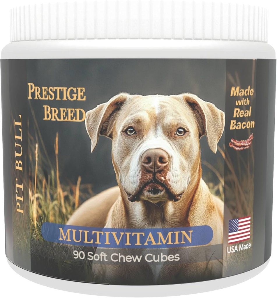 Multivitamíny, vyvážená výživa pre vaše Pit Bull, 90 Gróf, Vyrobené v USA s Real Slanina