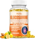 Glukozamín Chondroitín MSM Gummies 1500mg - Joint Suplement with Turmeric, Boswellia, Vitamín D3, Kyselina hyaluronová, Antioxidant, Immune Support for Adults, Men & Women Vegan, 60 Gummies