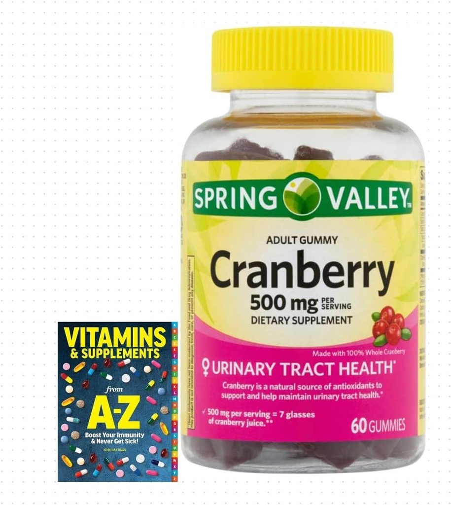Dobrodružstvo Domov Jarné údolie Dospelý Gummy Cranberry Dietary Supplement, 500 mg, 60 gróf+Lepšie sprievodca Vitamíny Doplnky