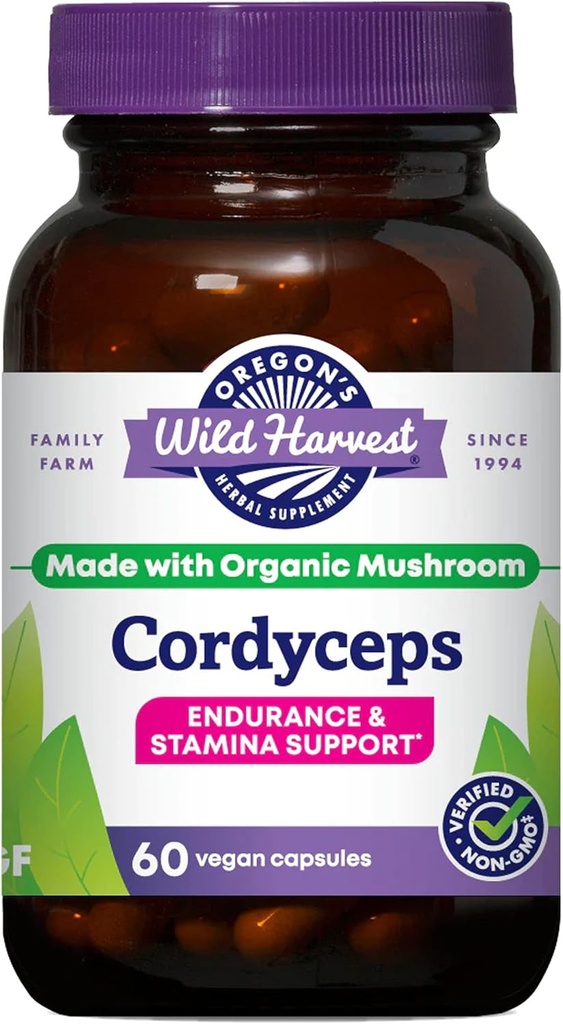 Oregon's Wild Harvest Cordyceps Organic Mushrom Herbal Supplement (Freeze-Dried) 
