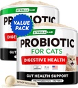 StrellaLab Cat Probiotic Powder - Probiotiká pre mačky s hnačkou - Ľahko zmiešať prášok - Cat Probiotiká pre vnútorné mačky, Zdravie Dodávky stravy Supplement, Tráviaca podpora (8 oz/Pack of 2)