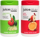 JuicePlus+ Ovocná a zeleninová zmes: pre Solid Nutritional Foundation - Posilnenie zdravia rodiny s 20 Ovocie a zelenina Plus Rastlinné živiny - balené 2 fľaše (60 porcie ovocia, 60 Veg)