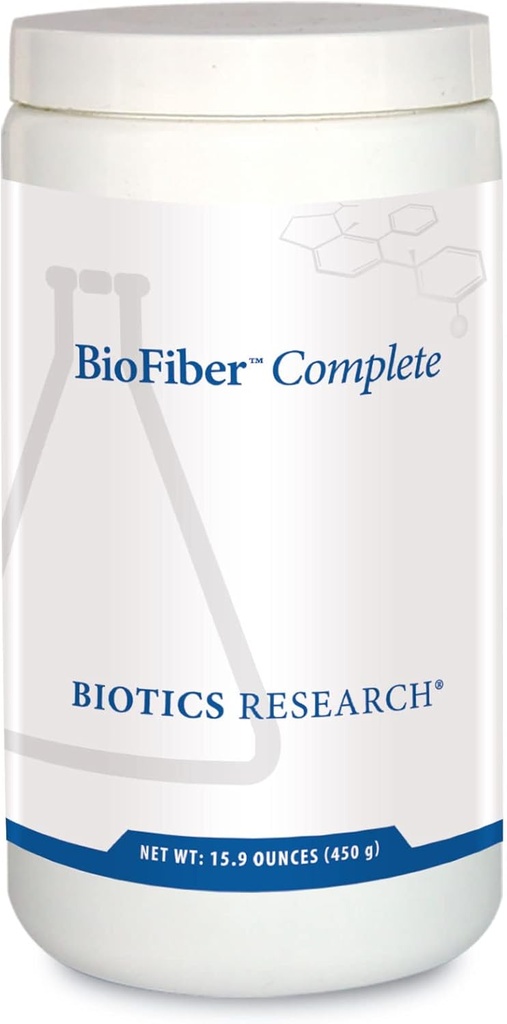 Biotics Research BioFiber Complete - 10 celých potravinárskych vlákien (Organic & Non-GMO), 5g Fiber Per Serving, Easy-to-Mix Powder, Prebiotic Gut Support 15.9 Oz