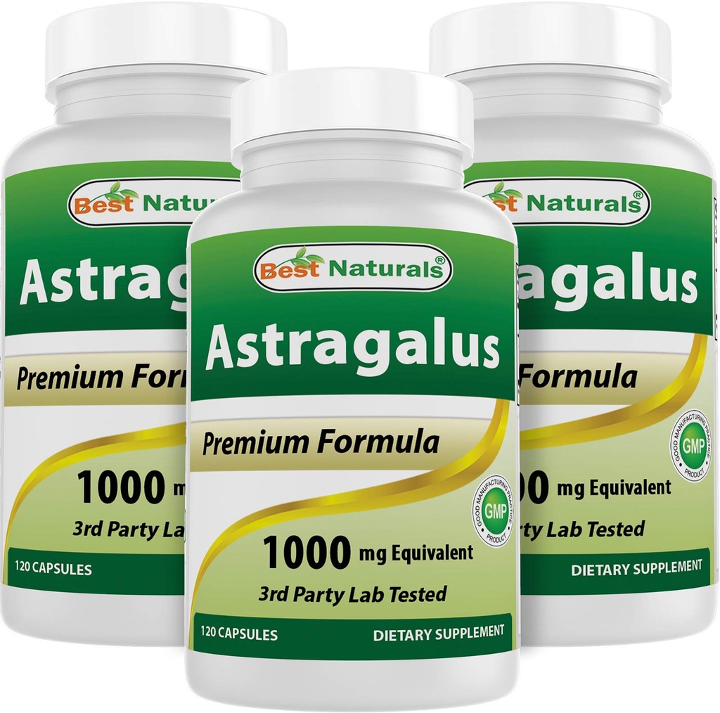 Najlepšie Naturals Kapsula Astragalus, 1000 mg, 120 Počet (Pack of 3)