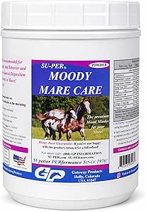 SU-PER Moody Mare Care Powder - Bylinná zmes pre vyváženú dispozíciu a normálne správanie u koní - 2,5 lbs (2 balenia)