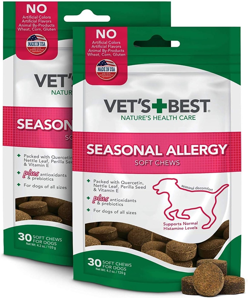 Vet's Best Seasonal Allergy Soft Chew Dog Supplements 
