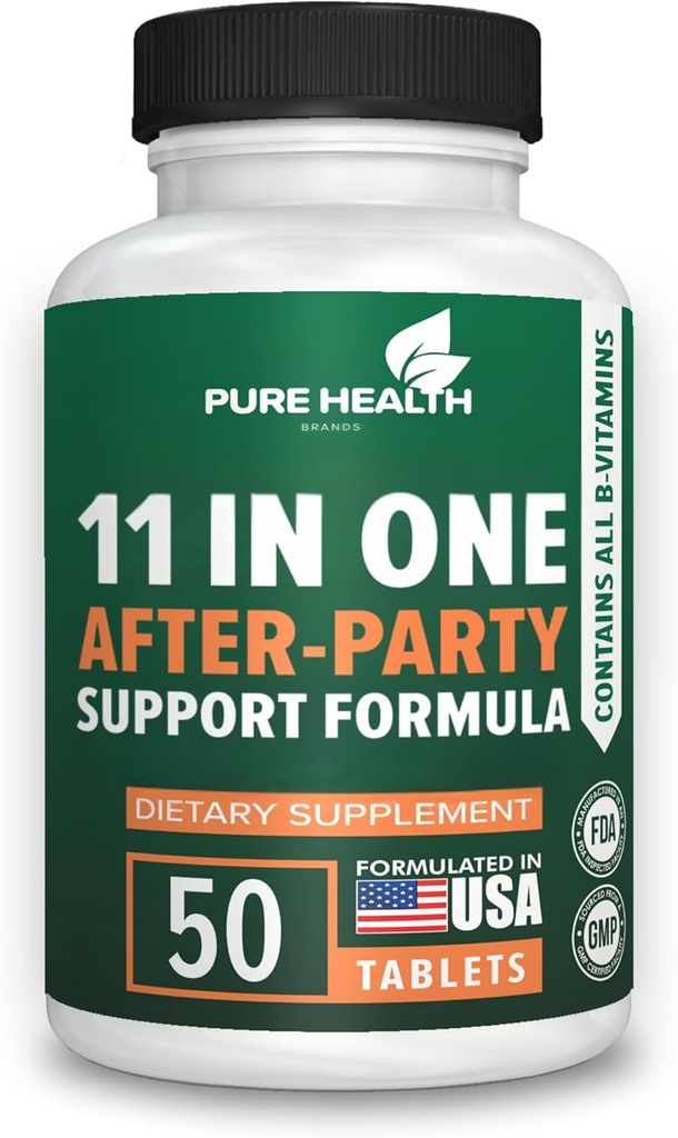 Advanced 11-in-ONE After Drinking Support Vitamin - Liver Support, Immune System, Fast Hydration - Before and After Liver Support Formulation - for Better Morning | 50 Tablets