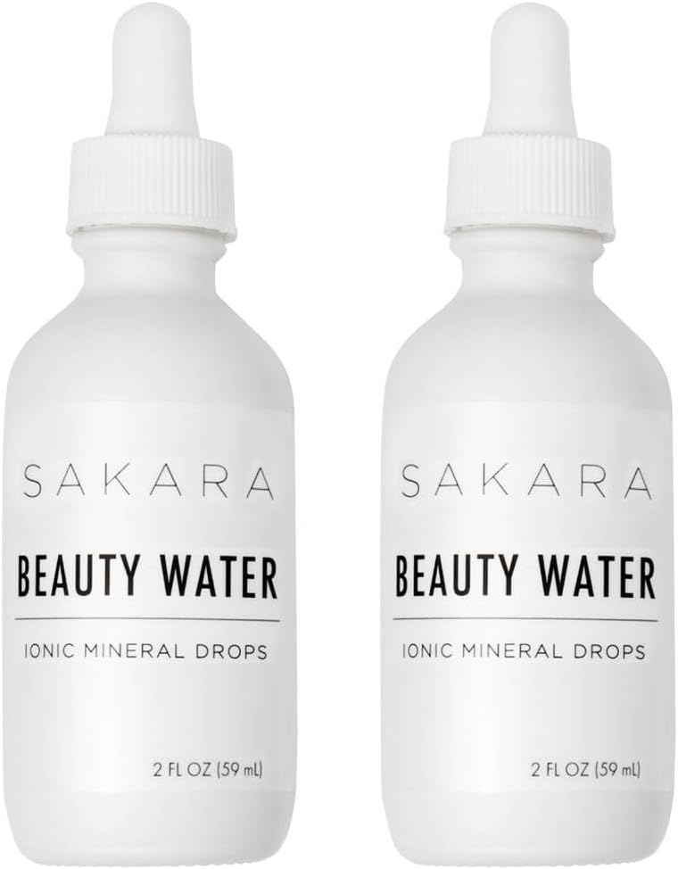 SAKARA Beauty Water Drops, 60 Slúži - Stopové minerálne kvapky na vodu, Minerálne vody Tekuté horčíka, Chlorid, Sodík, Draslík, Bron Supplements, Tekuté vitamíny Multi Minerály Supplement