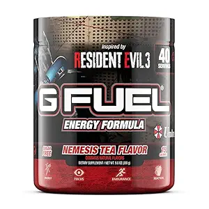 G Fuel Celeste Strawberry Energy Drink Powder, Pre Cvičenie kofeín Mix pre Gaming, bez cukru Focus Amino, Vitamín + Antioxidanty, 9.8oz (Celeste Strawberry, 40 Servings)